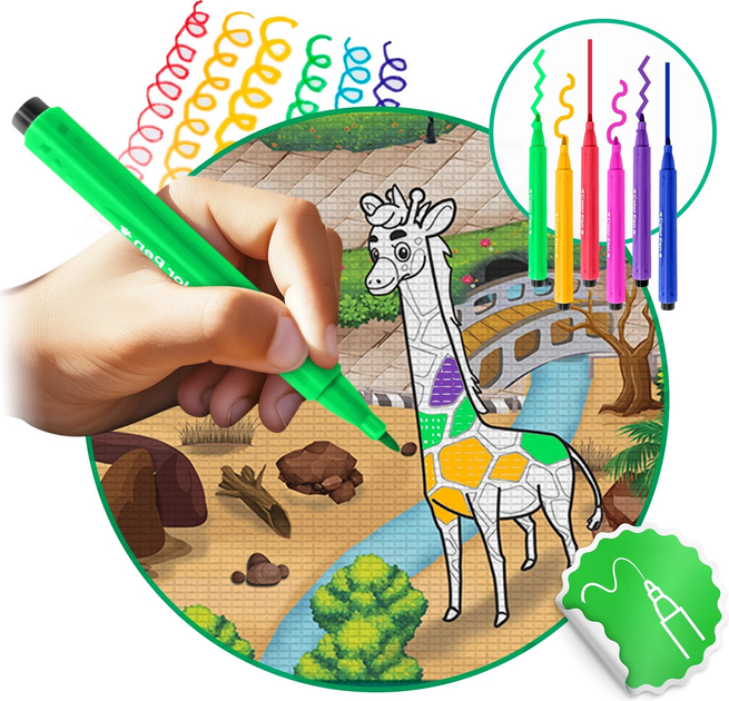 Mata piankowa do kolorowania Ricokids zwijana 200 x 120 x 0.3 cm RK-343 734300 Zoo (5903890615970) - obraz 6