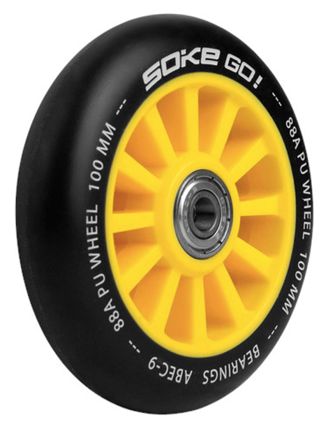 Kolka do hulajnogi Soke 100 mm żółte 2 szt. 803001 (5903890607722) - obraz 2
