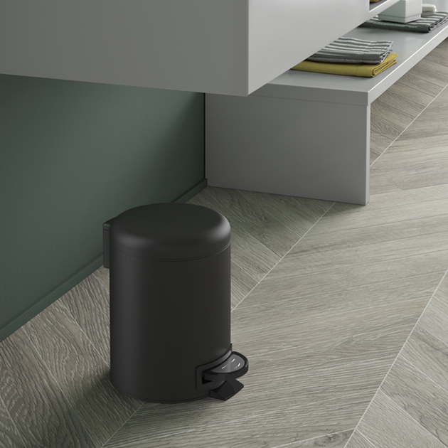 Kosz na śmieci do łazienki Gedy Potty 3 l Matt Black (8003341112274) - obraz 3