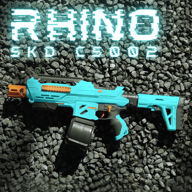 Мощный Гель Бластер на Орбизах 2 Режима SKD Rhino Премиум Качества с Электрической Подачей Шариков и Большим Барабаном Для Подростков и Взрослых CS002 Голубой - изображение 4