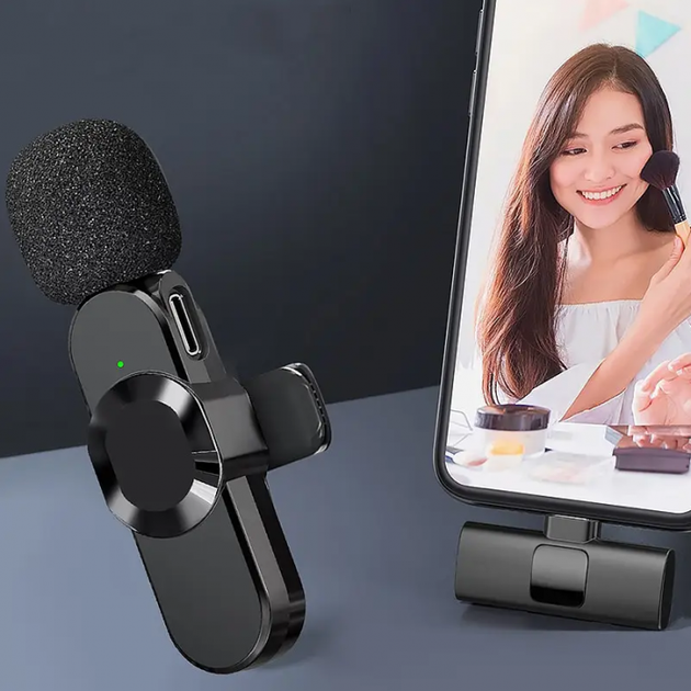 Бездротовий мікрофон для запису відео Wireless F5 з адаптером Lightning-Type-C - Фото 2 Бездротовий мікрофон для запису відео Wireless F5 з адаптером Lightning-Type-C - зображення 2