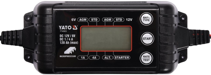 Prostownik YATO elektroniczny z wyświetlaczem 6–12V 1/4A (YT-83033) - obraz 1