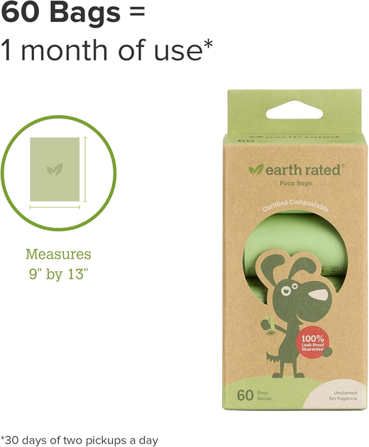 Пакети для екскрементів Earth Rated Eco Poop Bags 60 шт (870856100113) - зображення 4