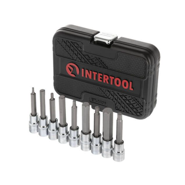 Набор бит HEX Intertool 1/2" x H4-H17 x 100 мм (9 шт.) Storm (ET-8406) - Фото 1 Набор бит HEX Intertool 1/2" x H4-H17 x 100 мм (9 шт.) Storm (ET-8406) - изображение 1