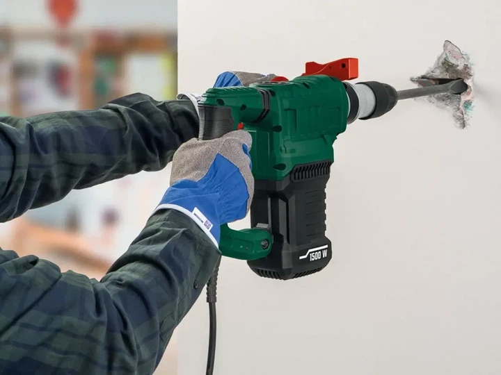 Перфоратор Parkside PBH 1550 C1 SDS-Plus ударная дрель 1550 Вт с долотом и набором сверл Германия - зображення 6