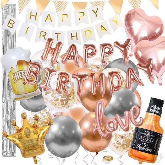 Balony Springos z napisem happy birthday multikolor 48 szt PS0035 (5907719445359) - obraz 1