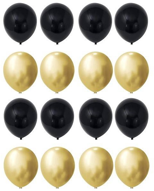 Balony Springos na 40 urodziny czarne- złote 27 szt PS0023 (5907719445236) - obraz 5