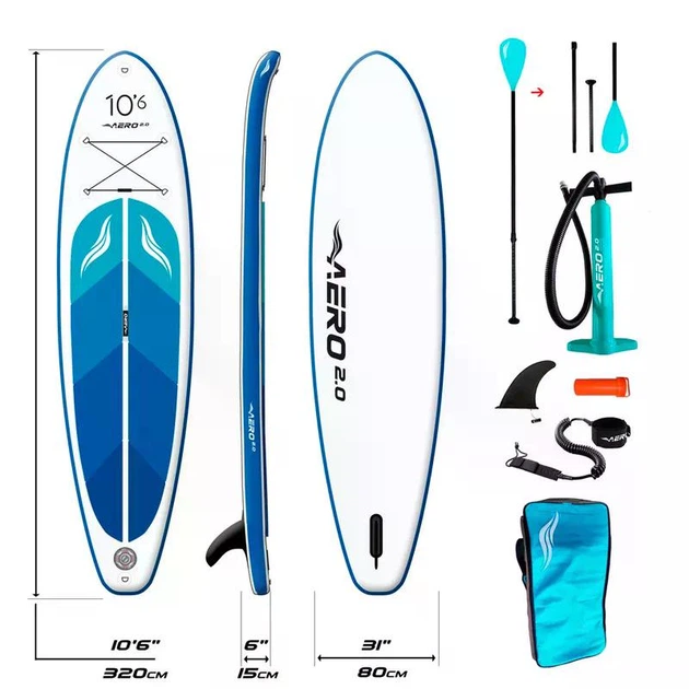 Надувная SUP доска AERO Board 2.0 (320х15х80см) 10.6" Blue Ocean - изображение 2