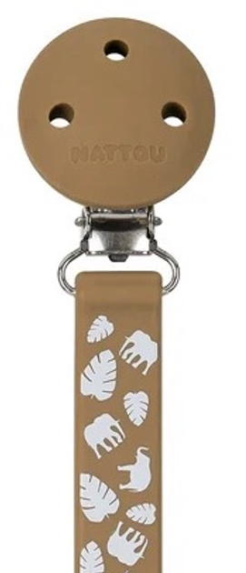 Zawieszka do smoczka Nattou Silicone & Rubber Mocha ze wzorem 21 cm 875554 (5414673875554) - obraz 2