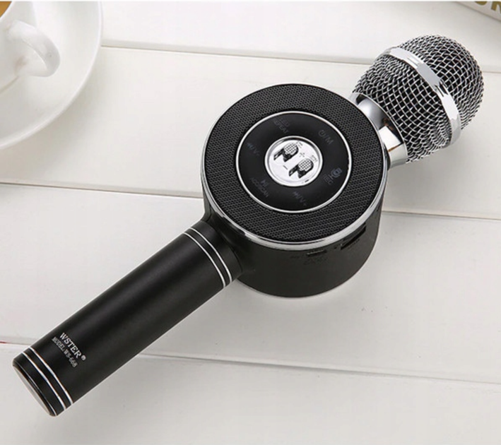 Детский караоке микрофон Bluetooth WSTER WS669 с динамиком и колонкой беспроводной микрофон Черный - Фото 2 Детский караоке микрофон Bluetooth WSTER WS669 с динамиком и колонкой беспроводной микрофон Черный - изображение 2