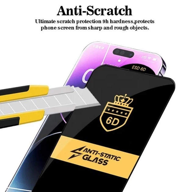Захисне скло 6D Anti-Static Glass на весь екран для iPhone 13 Pro Max - Фото 4 Захисне скло 6D Anti-Static Glass на весь екран для iPhone 13 Pro Max - зображення 4
