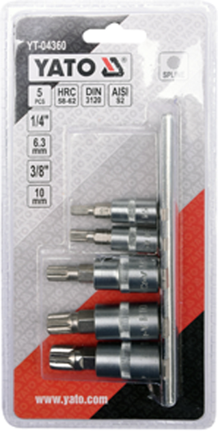 Zestaw kluczy Yato Spline na szynie 5 cz (YT-04360) - obraz 2
