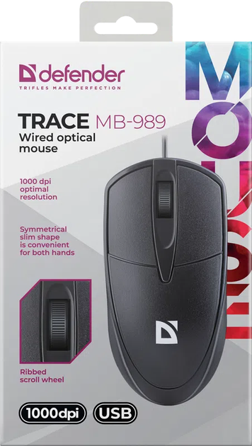 Мышь Defender Trace MB-989 3D USB Black (4745090827507) - изображение 3
