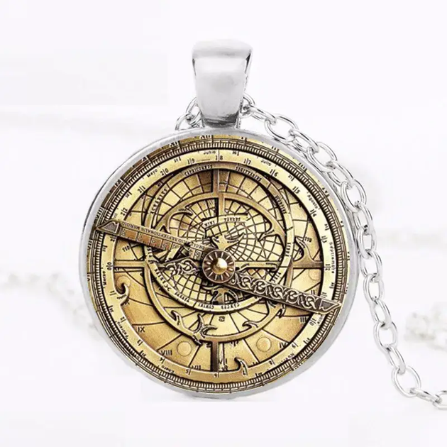 Кулон подвеска колесо Билла Шифр амулет оберег часы-подвеска Steampunk серебристый - Фото 1 Кулон подвеска колесо Билла Шифр амулет оберег часы-подвеска Steampunk серебристый - изображение 1