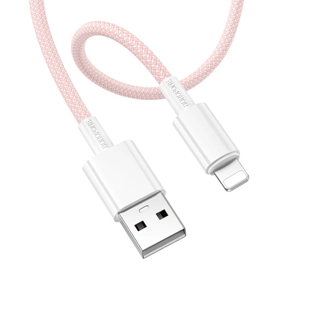 Дата кабель Borofone BX117 Source USB to Lightning 2.4A (1m) (Pink) (219545) - Фото 2 Дата кабель Borofone BX117 Source USB to Lightning 2.4A (1m) (Pink) (219545) - зображення 2