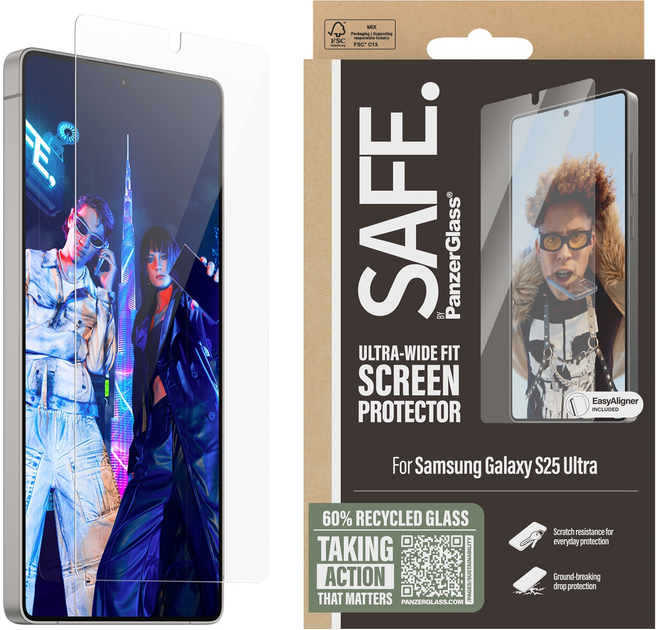 Захисне скло PanzerGlass SAFE. Ultra-Wide Fit w. Aligner для Samsung Galaxy S25 Ultra (PG_SARNUWFG38488) - зображення 1