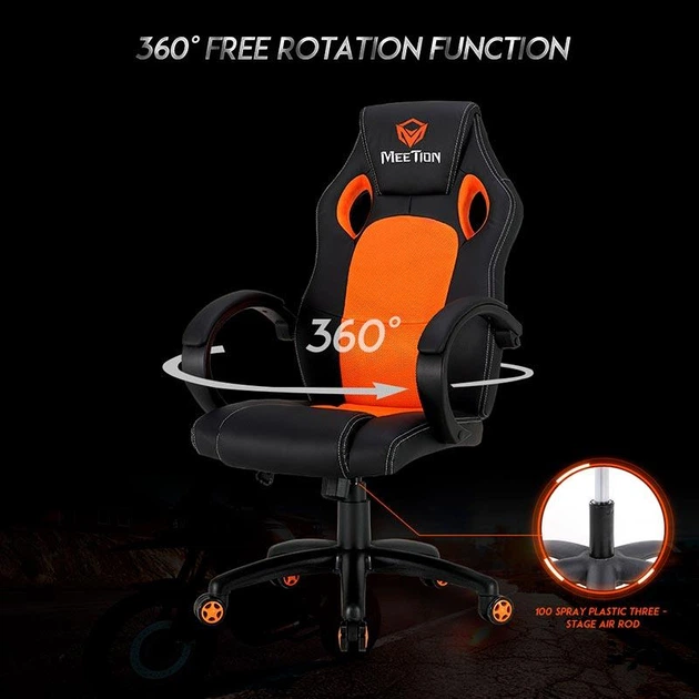 Комп'ютерне геймерське ігрове крісло MeeTion CHR05 eSportChai Black-Orange - зображення 9
