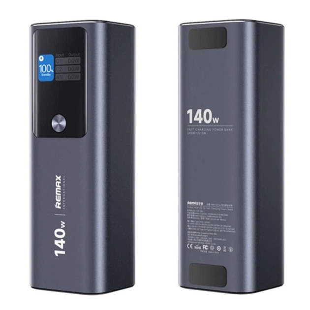 Повербанк для ноутбука Remax RPP-662 25200 mAh 140W +22.5W Портативний зовнішній акумулятор PowerBank зі швидкою зарядкою Blue - Фото 1 Повербанк для ноутбука Remax RPP-662 25200 mAh 140W +22.5W Портативний зовнішній акумулятор PowerBank зі швидкою зарядкою Blue - зображення 1