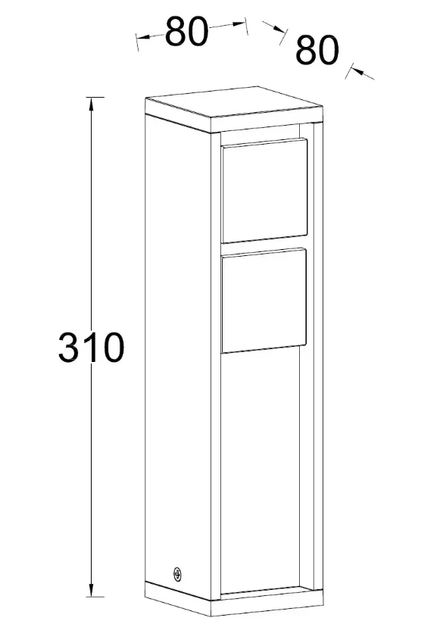 Стовпчик з розетками вуличний чорний 3500W IP54 LUTEC Mains 80*80*310mm 9702201012 - зображення 5