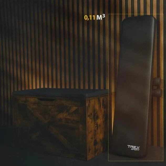 Складная тренировочная скамья прямая Trex Sport TX-100B до 120 кг Черная - изображение 11