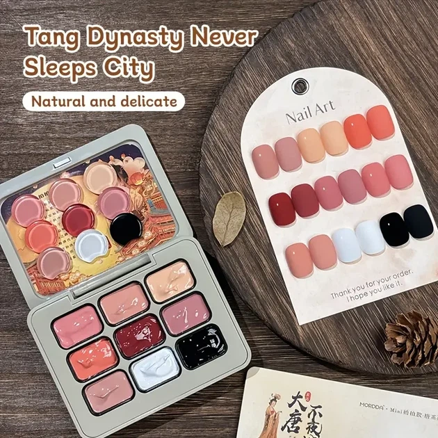 Набір фарб гель-лаків з текстурою масляної фарби MORDDA Tang Dynasty Never Sleeps City, 9 відтінків - зображення 3