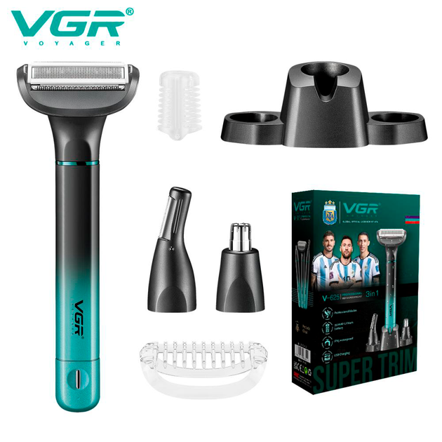 Набор для носа, лица и тела VGR 3 в 1 V-625, 3 насадки - изображение 5