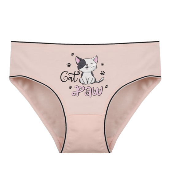 Трусы слипы для девочки с принтом Cat Paw - Donella - 415035 - 86-92 см - Персиковый - Фото 1 Трусы слипы для девочки с принтом Cat Paw - Donella - 415035 - 86-92 см - Персиковый - изображение 1