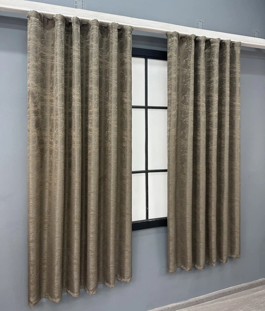Комплект коротких штор VR-Textil Жакард Viva Marmo № 1786ш Какао 130х170 см 2 шт (35-0373) - зображення 3