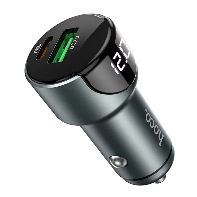 Автомобільний зарядний пристрій Hoco Z42 PD20W QC3.0 2 порти швидка зарядка чорний - зображення 8