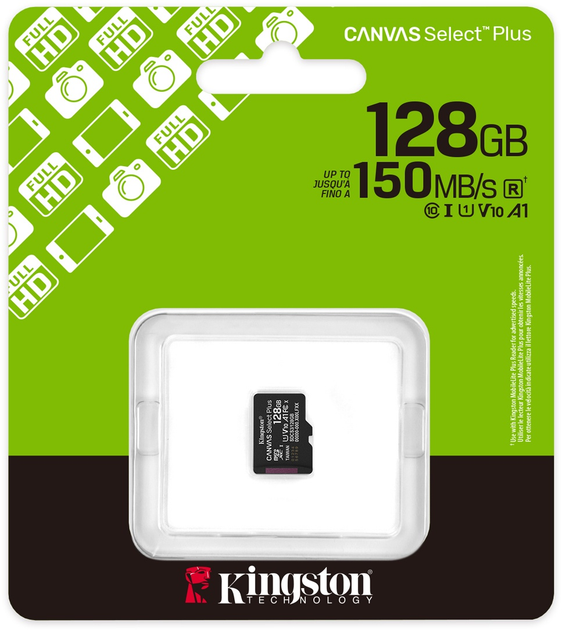 Карта пам'яті Kingston Canvas Select Plus Gen3 microSDXC 128GB Class 10 UHS-I U1 V10 A1 (SDCS3/128GBSP) - зображення 7
