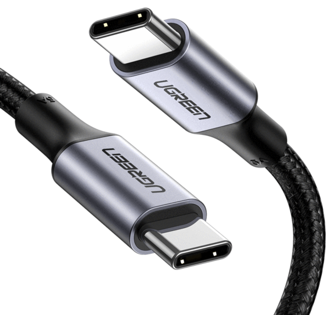 Кабель Ugreen US316 Type-C - Type-C 100W 5A Cable Alum. 1 м Black (6957303874279) - зображення 1