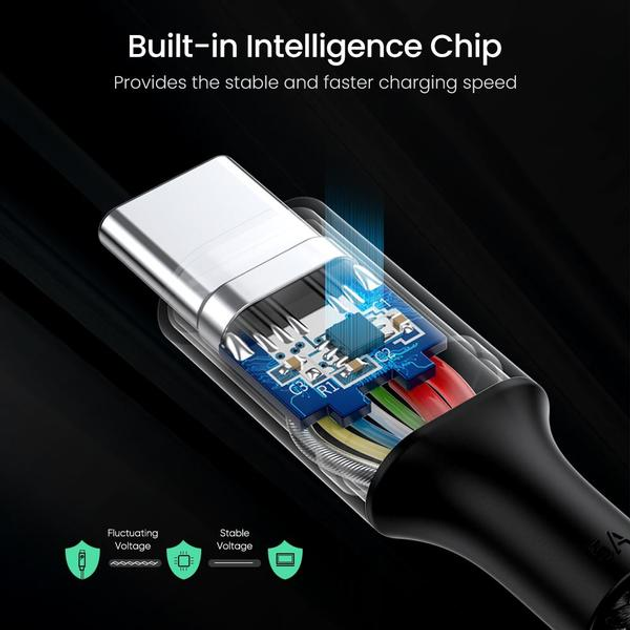 Кабель Ugreen US316 Type-C - Type-C 100W 5A Cable Alum. 1 м Black (6957303874279) - зображення 5