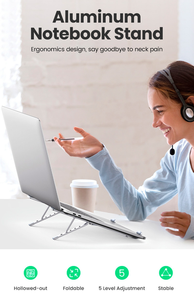 Підставка для ноутбука Ugreen LP451 Foldable Holder for Laptop Silver (6957303842896) - зображення 3