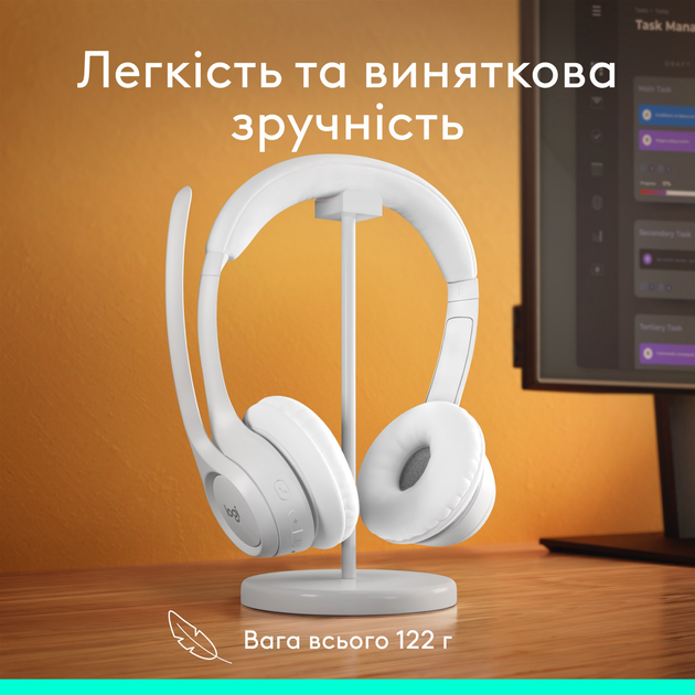 Słuchawki Logitech ZONE 300 Bluetooth Off-White (981-001412) - obraz 8