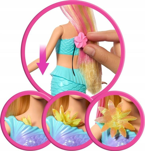 Lalka Syrenka Barbie Rozkwitające kwiaty JDM72 (0194735287925) - obraz 5