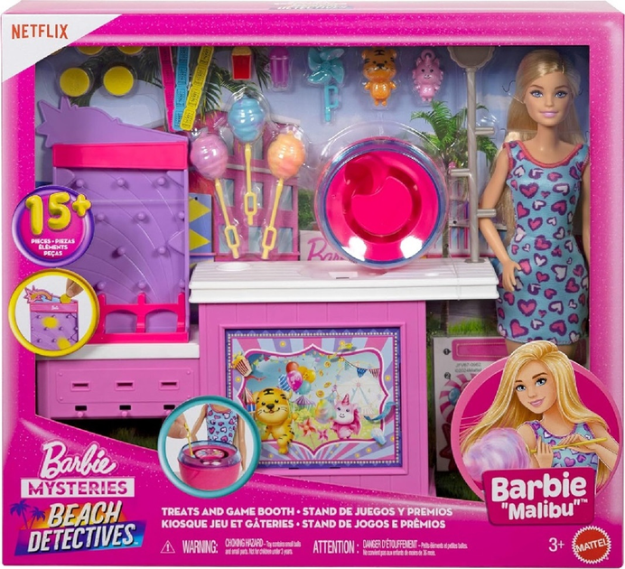 Zestaw do zabawy Barbie Mysteries Beach Detectives Treats And Game Booth JFV67 (0194735306299) - obraz 1