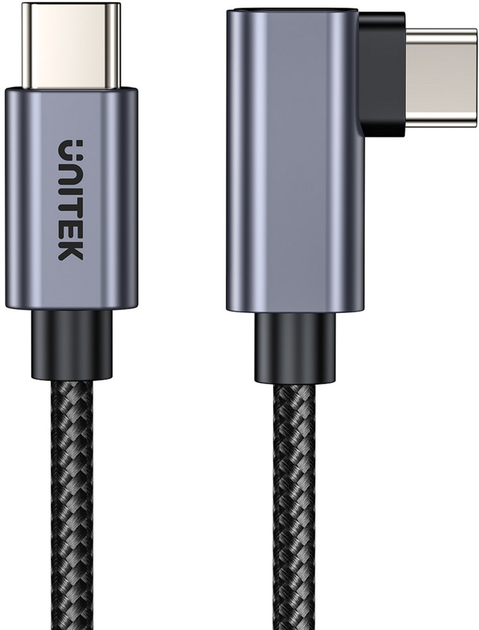 Kabel Unitek USB Type-C - USB Type-C 90­° Angled PD 100W 5 m Black (C14123BK-5M) - obraz 2