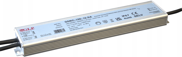 Блок живлення GLP LED Driver 100 Вт, 12 В, 8.34A CV DALI2 GEMC-100-12-DA (5902135158364) - зображення 1