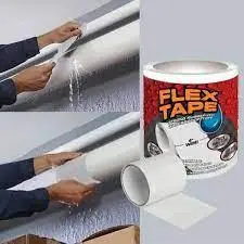 Ремонтная клейкая лента для ремонта утечек белая 10см Flex Tape №813/3 - изображение 5