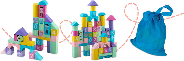 Drewniane klocki edukacyjne Ricokids RK-871 100 elementów (5903890623241) - obraz 7