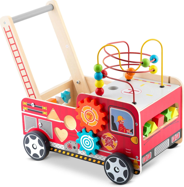 Drewniany chodzik pchacz Ricokids Straż pożarna RK-873 (5903890623289) - obraz 3