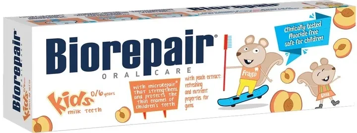 Дитяча зубна паста Biorepair Веселі мішені 0-6 років персик 50 мл - зображення 3