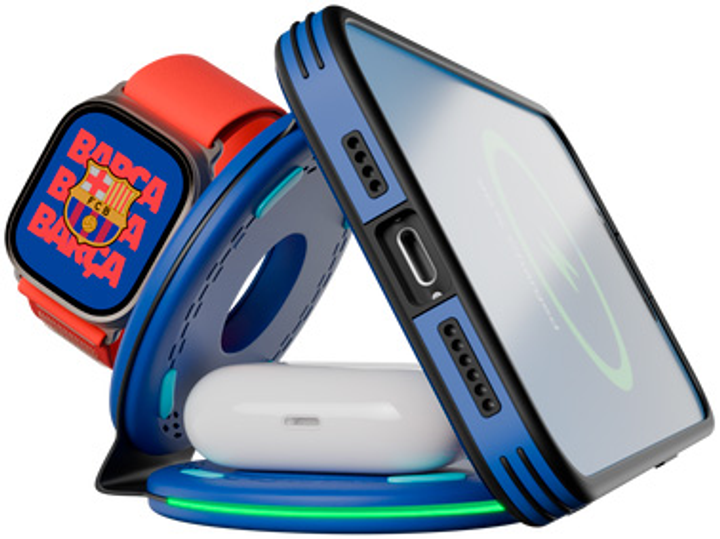 Ładowarka bezprzewodowa OCPC FCB WC-3 3-in-1 Wireless Charger 15W Blue (OCFCBWC3BL) - obraz 5