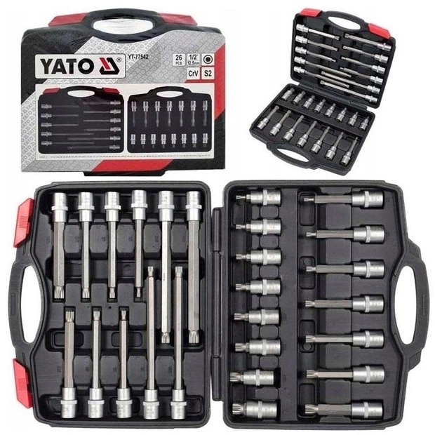 Набір торцевих ключів Yato 1/2" Spline YT-77542 26 шт 55–200 мм (5906083071317) - зображення 2