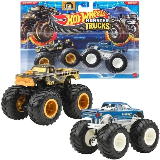 Набір 2 монстр-траки Hot Wheels Bigfoot 50th vs Bigfoot (FYJ64.JCC69) - зображення 2