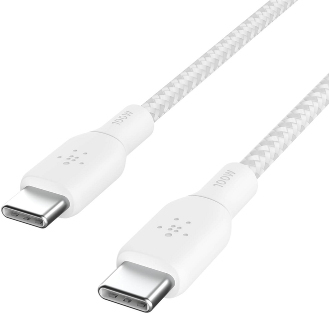 Kabel Belkin Braided USB Type-C – USB Type-C 100W 2 m White (CAB014BT2MWH) - obraz 5