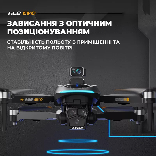 Квадрокоптер AE8 EVO 4K GPS дрон з пультом з екраном 4.5" 25 хв польоту 5G WiFi FPV безщітковий дрон з камерою для зйомки з сумкою - Фото 5 Квадрокоптер AE8 EVO 4K GPS дрон з пультом з екраном 4.5" 25 хв польоту 5G WiFi FPV безщітковий дрон з камерою для зйомки з сумкою - зображення 5