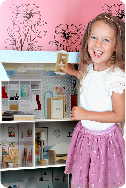 Drewniany domek dla lalek Ricokids 3-piętrowy RK-878 787801 (5903890623340) - obraz 9
