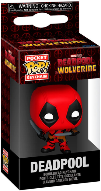 Brelok Funko Pocket Pop Keychain Marvel Deadpool & Wolverine Deadpool (0889698797641) - obraz 1