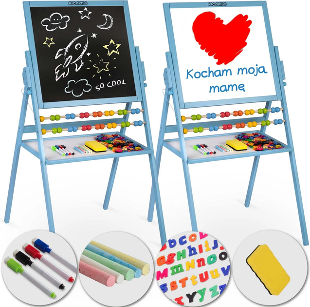 Магнітна таблиця для малювання Ricokids Синя (5908220476511) - зображення 7